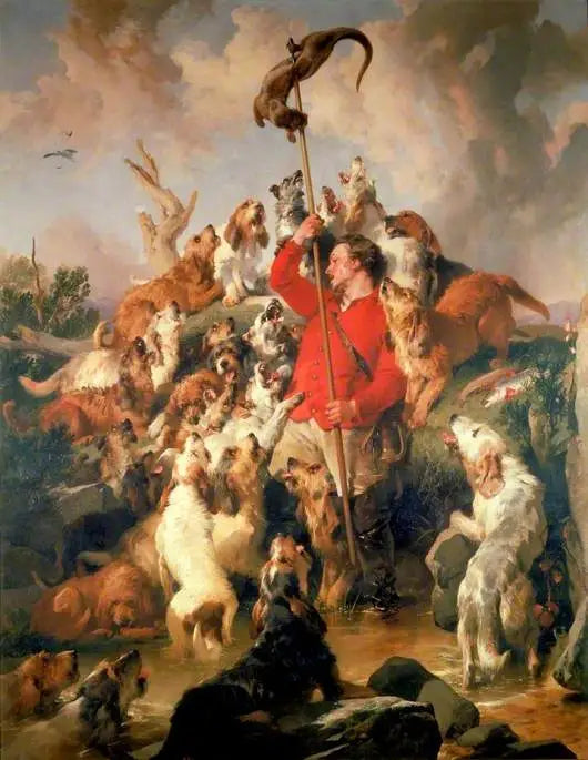 The Harpooned Otter, the Otter Hounds of Count Aberdeen - Edwin Henry Landseer