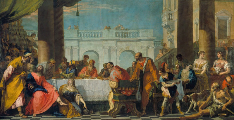 La Madeleine anointing the feet of Christ - Sebastiano Ricci