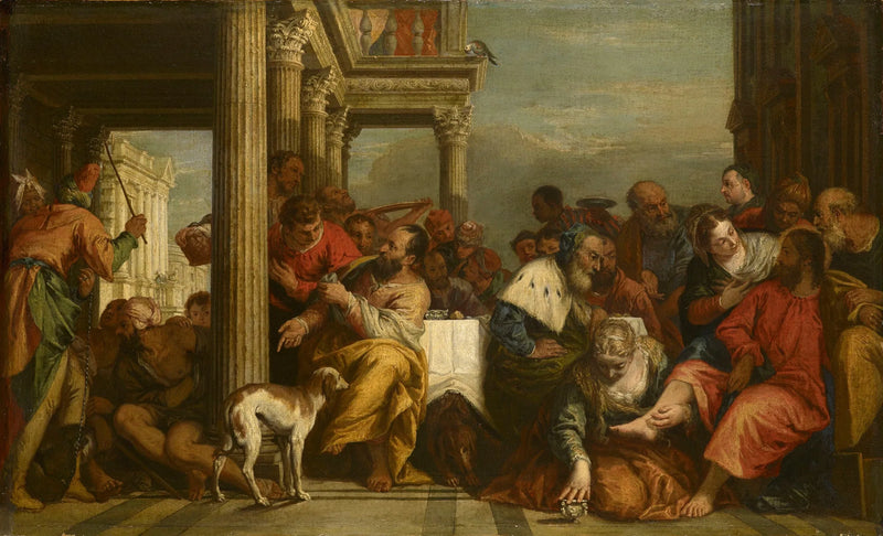 The Madeleine anointing the feet of Christ - Sebastiano Ricci