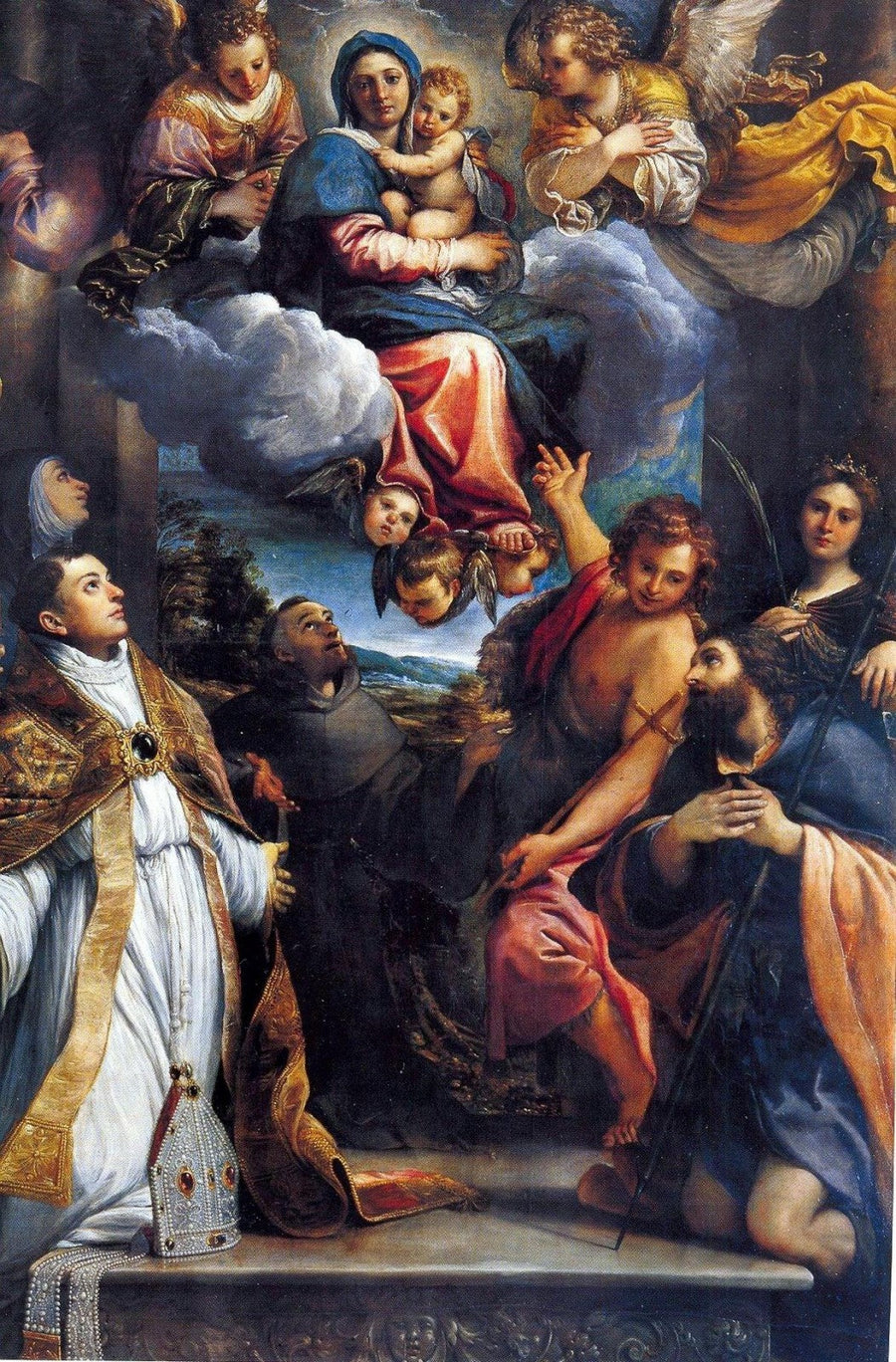 The Madonna in Glory with the Saints - Annibale Carracci