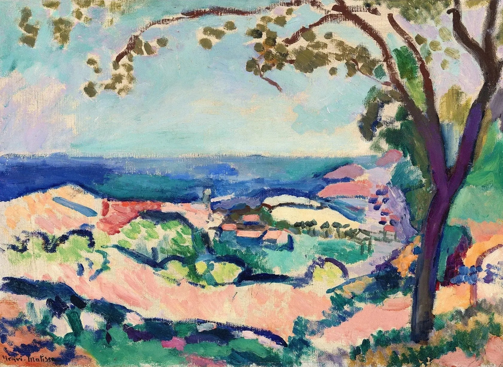Reproduction du tableau « La Mer vue de Collioure - Henri Matisse » par Alpha Reproduction en peinture à l’huile