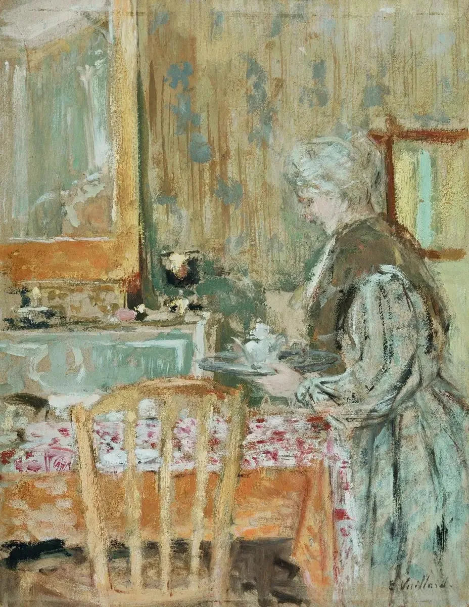 La mère de l'artiste servant le thé - Édouard Vuillard image 1 copie de tableau peinte à la main