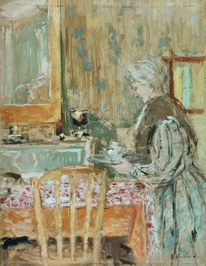 The artist's mother serving tea - Édouard Vuillard