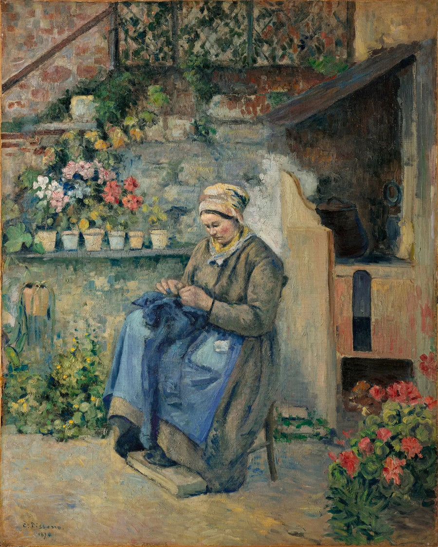 The Mending Mother Jolly - Camille Pissarro