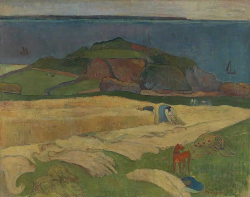 The Harvest by the Sea, Le Pouldu - Paul Gauguin