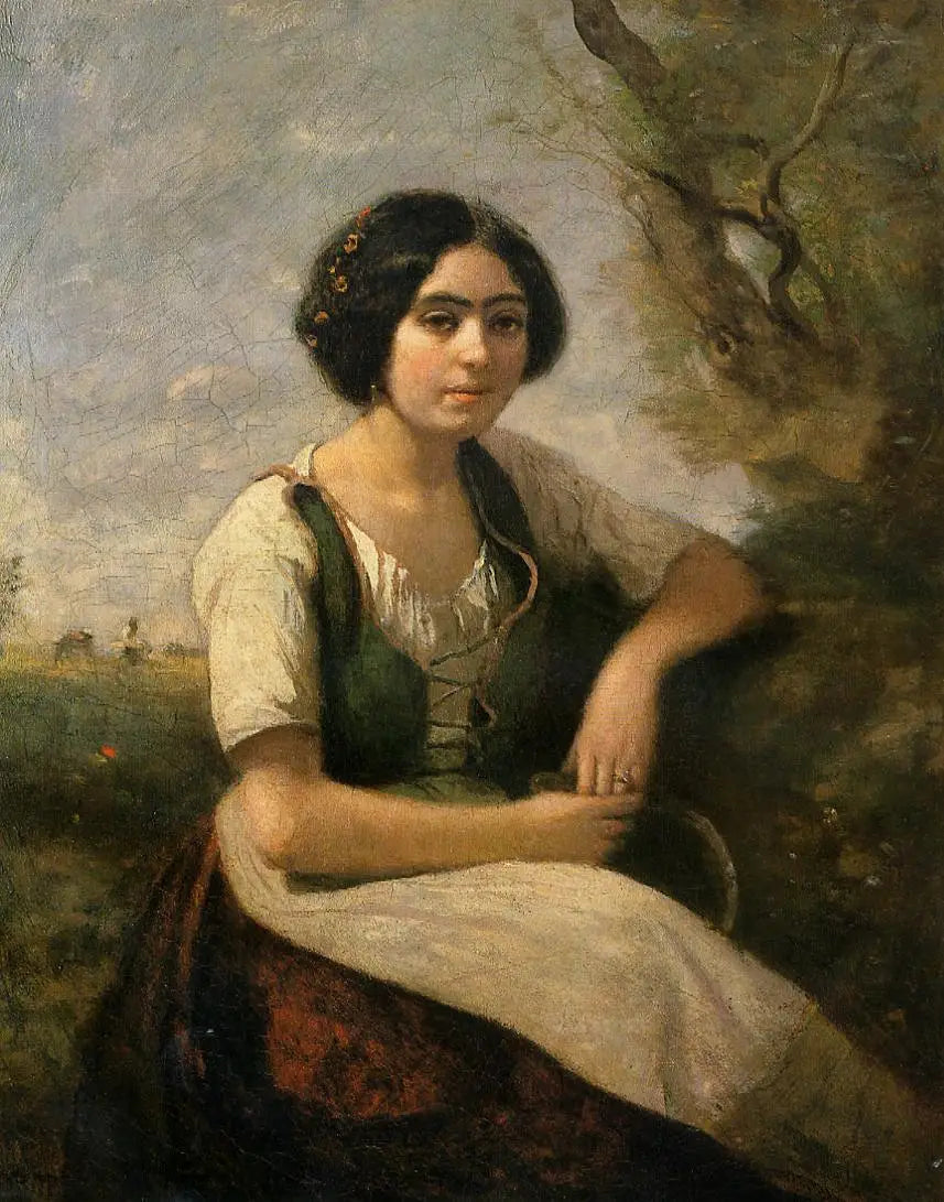 La moissonneuse à la faucille - Jean-Baptiste Camille Corot - Alpha Reproduction