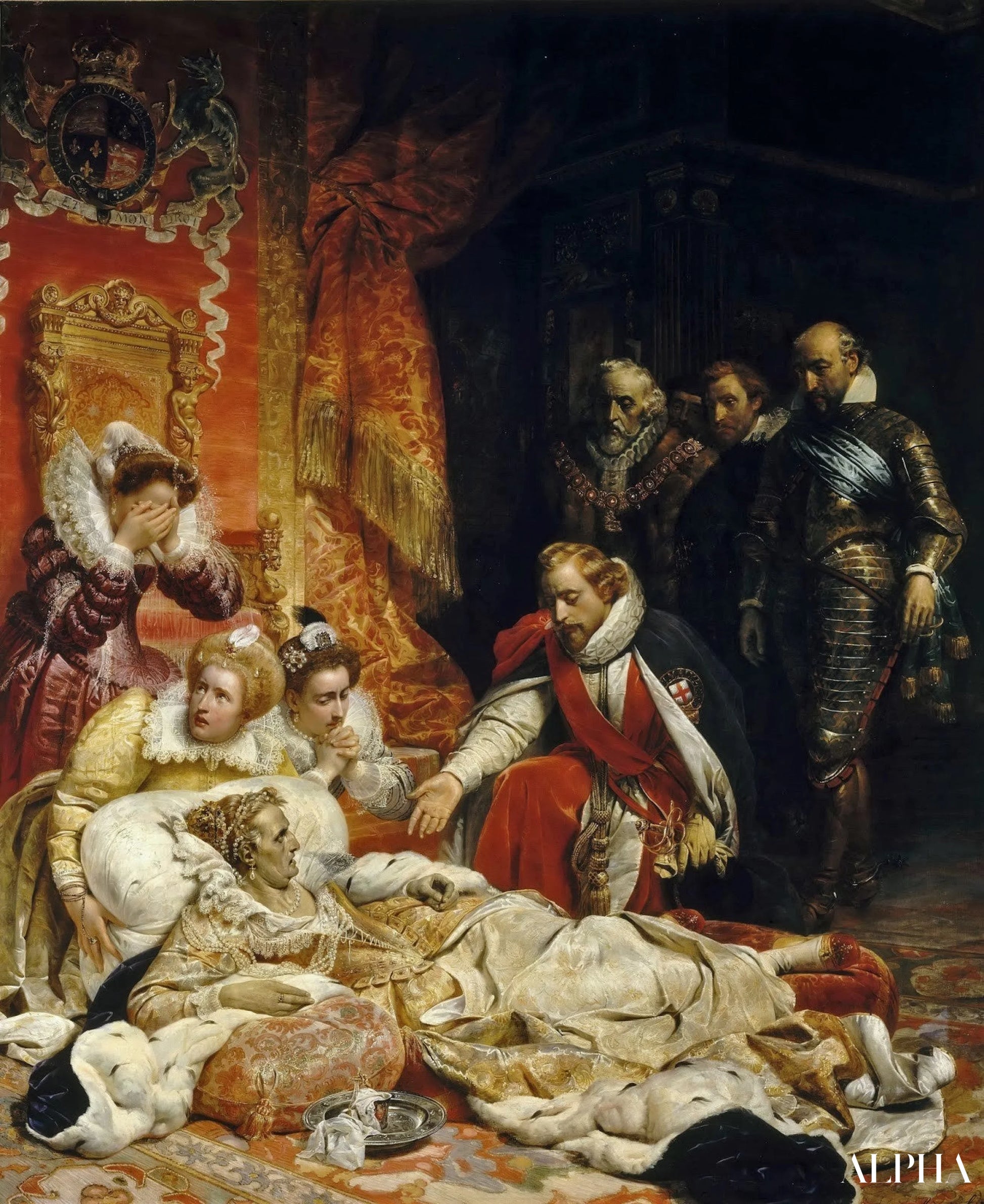 The death of Elizabeth I, Queen of England - Paul Delaroche - High-end reproductions of paintings and artworks