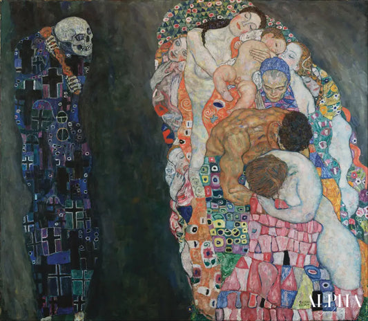 La mort et la vie - Gustav Klimt - Reproductions de tableaux et peintures haut de gamme