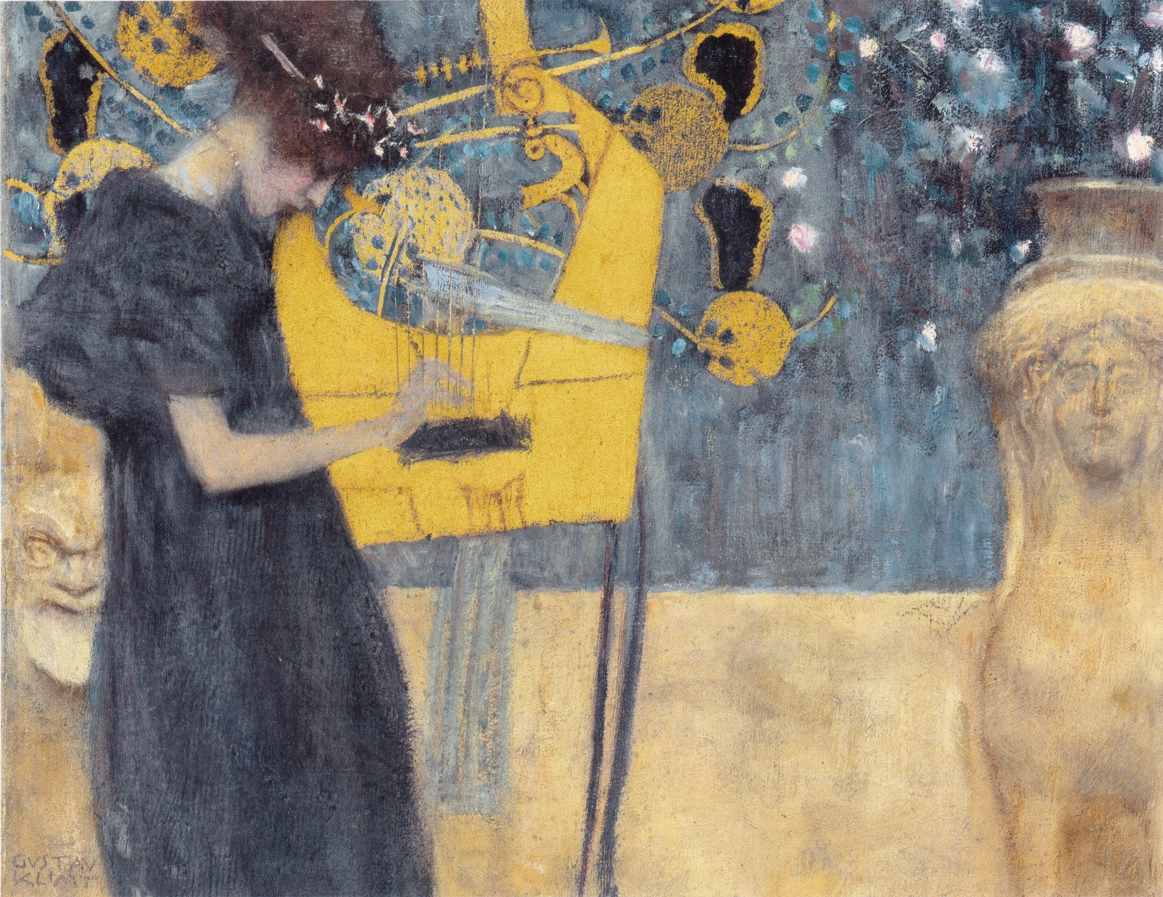 Reproduction du tableau « La musique - Gustav Klimt » par Alpha Reproduction en peinture à l’huile