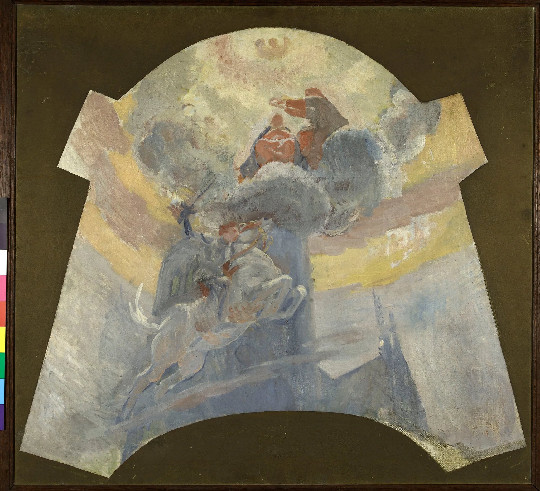 La Mystique, esquisse de la composition d'ensemble - Albert Besnard image 1 copie peinte à la main à l’huile