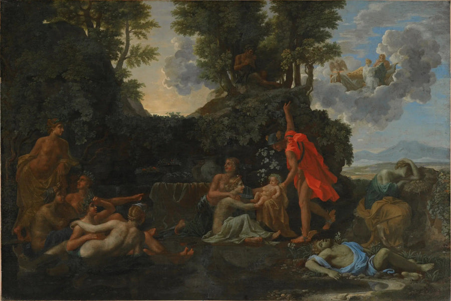 The Birth of Bacchus and the Death of Narcissus - Nicolas Poussin