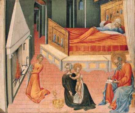 The Birth of Saint John the Baptist: Predella Panel - Giovanni di Paolo