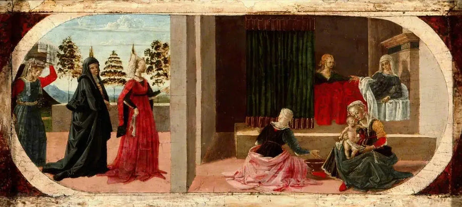 The Birth of the Virgin - Pietro Perugino
