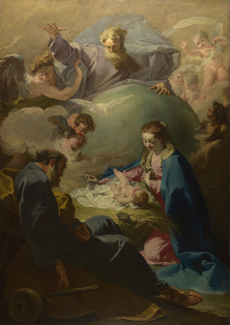 The Nativity with God the Father and the Holy Spirit - Giovanni Battista Pittoni