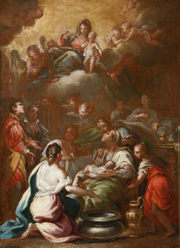 The Nativity of the Virgin with the Virgin and the Child in Glory - Luca Giordano