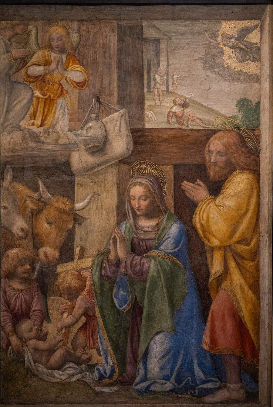 The Nativity and the Annunciation to the Shepherds - Bernardino Luini