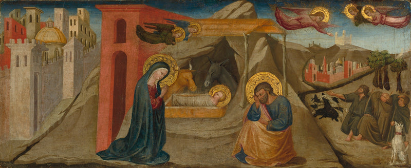 The Nativity and the Annunciation to the Shepherds - Bicci di Lorenzo