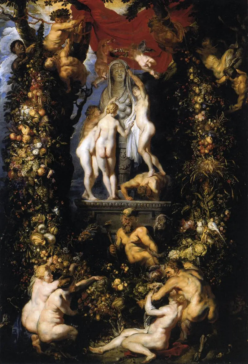 The Nature Decorating the Three Graces - Peter Paul Rubens