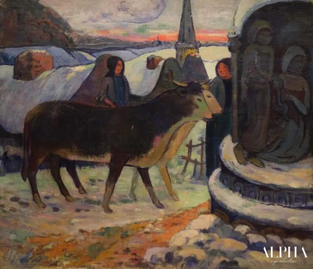 La nuit de Noël (La bénédiction des bœufs) - Paul Gauguin - Reproductions de tableaux et peintures haut de gamme