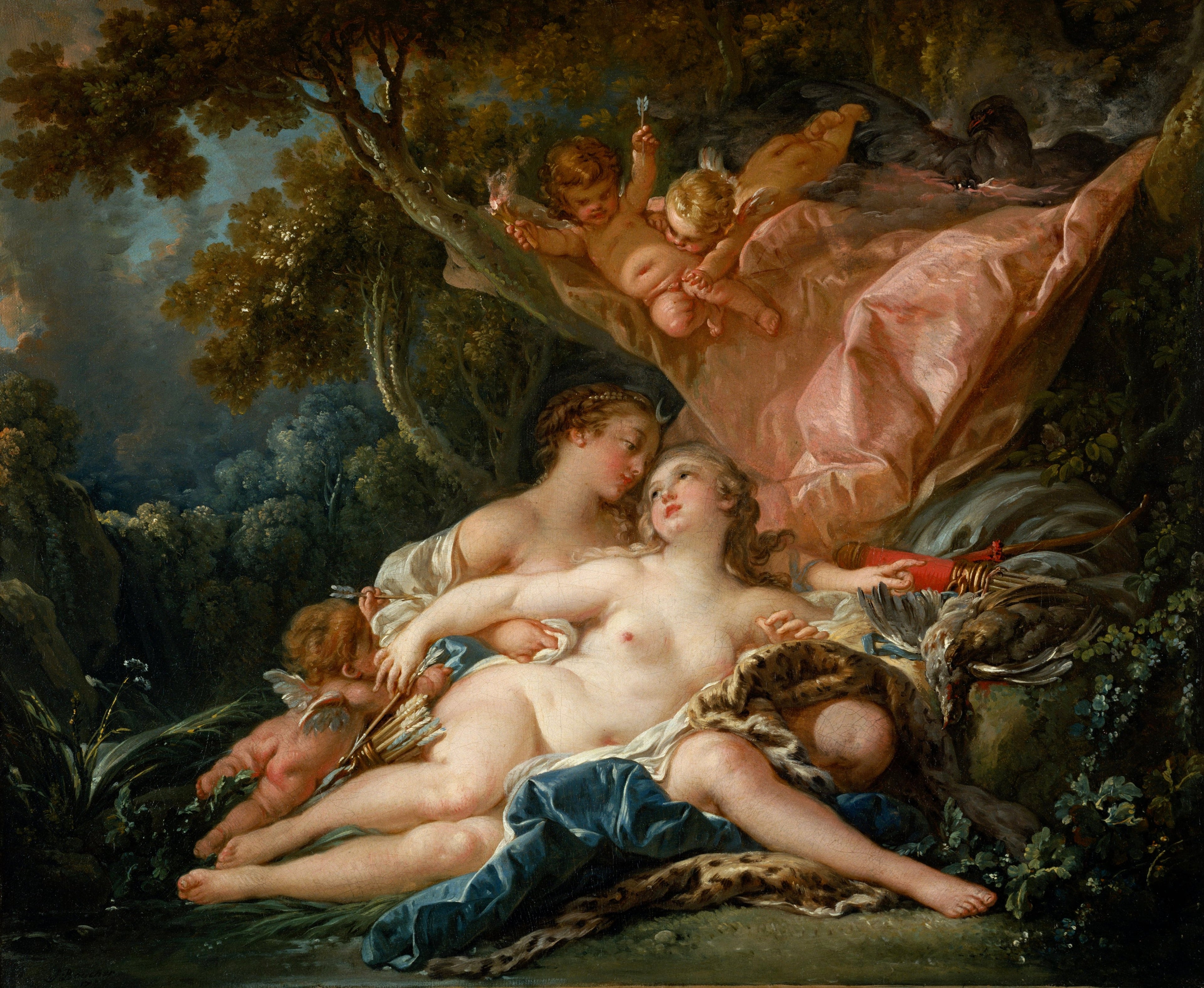 The Nymph Callisto, seduced by Jupiter in the guise of Diana - François Boucher