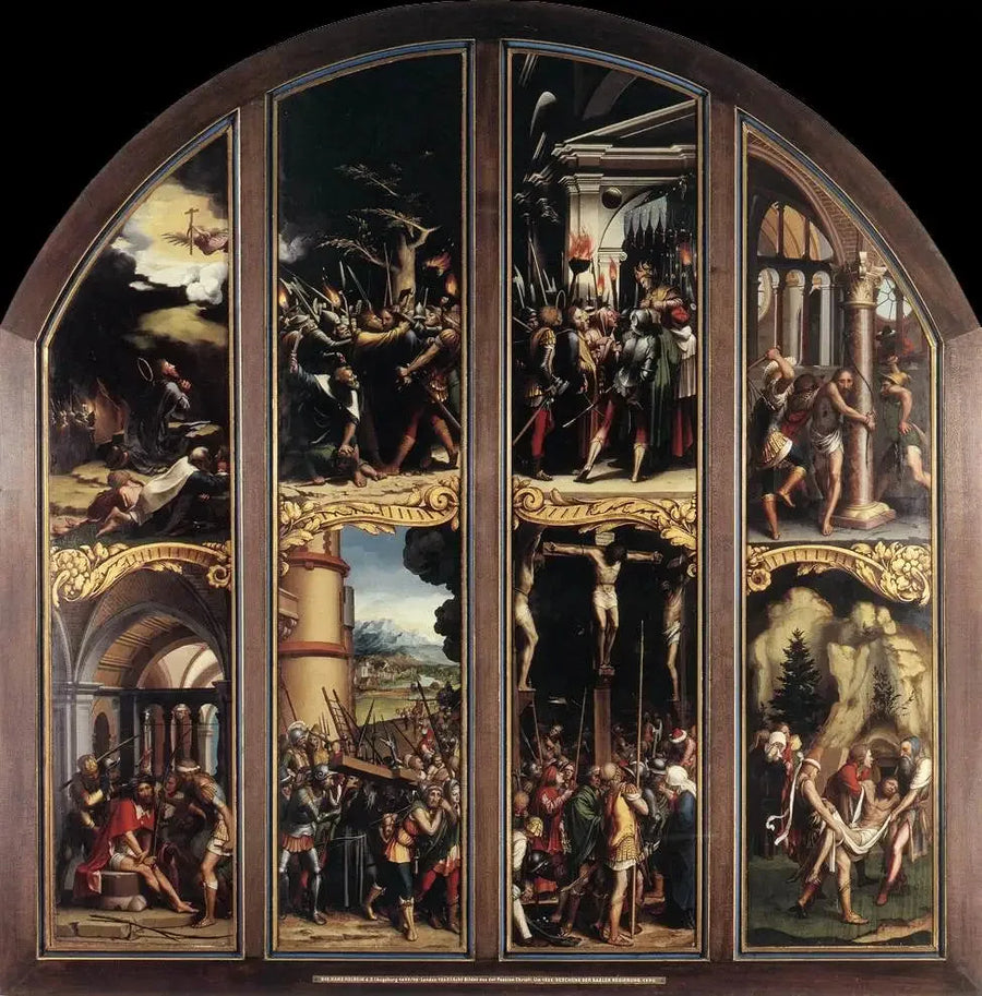The Passion of Christ: In the Garden of Gethsemane, The Arrest of Christ, Christ Before Caiaphas, The Flagellation, The Crowning with Thorns, The Carrying of the Cross, The Crucifixion, The Entombment - Hans Holbein the Younger
