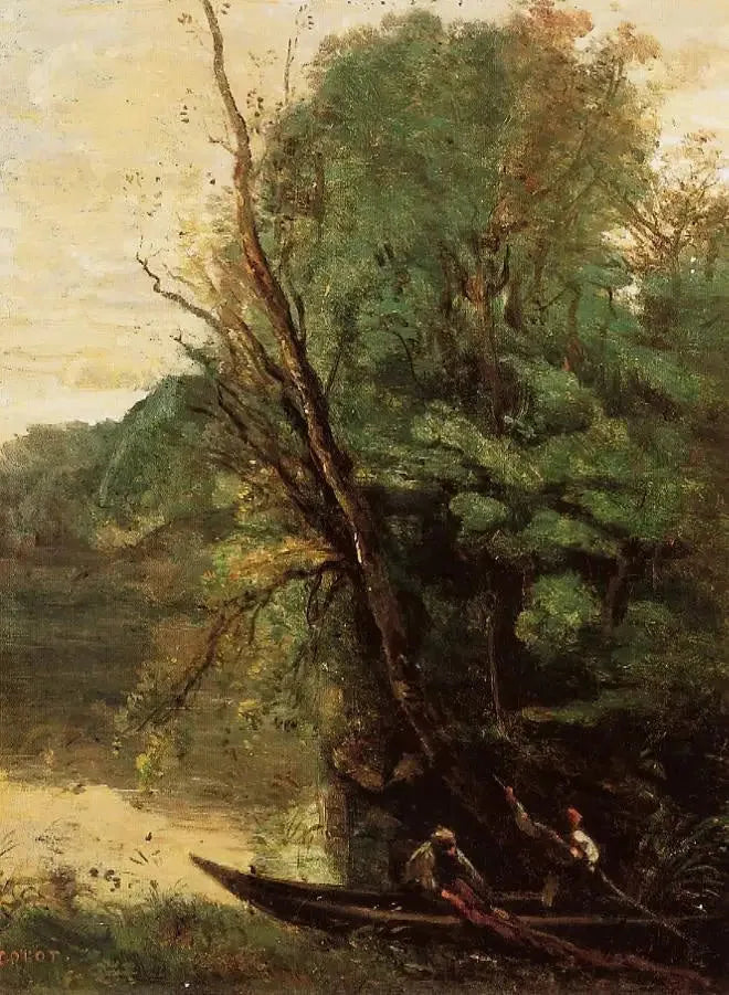 The net fishing - Jean-Baptiste Camille Corot