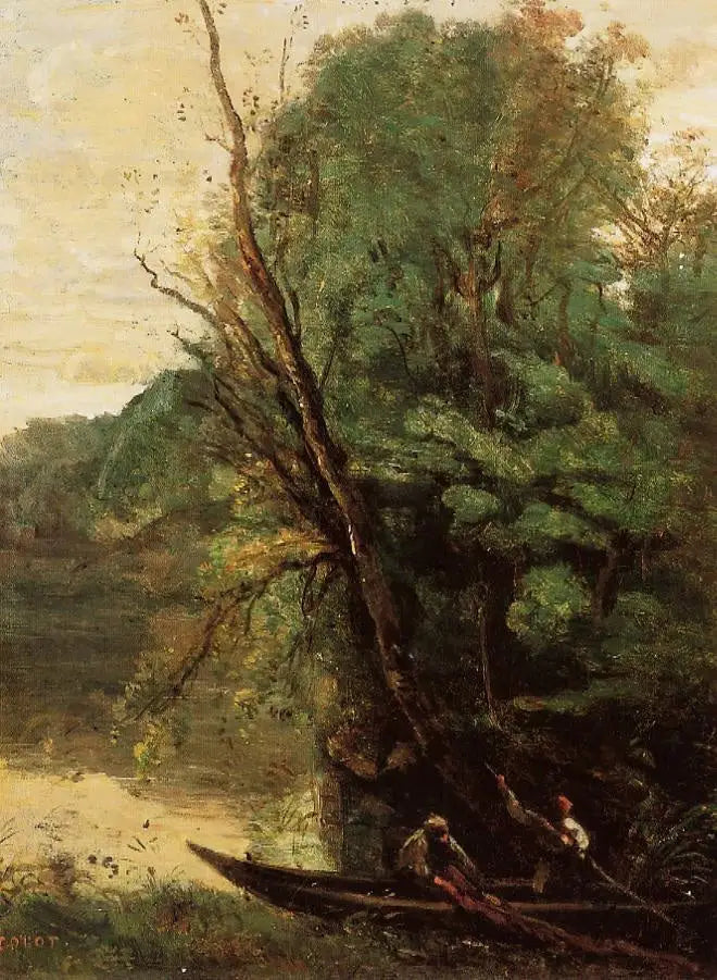 The net fishing - Jean-Baptiste Camille Corot
