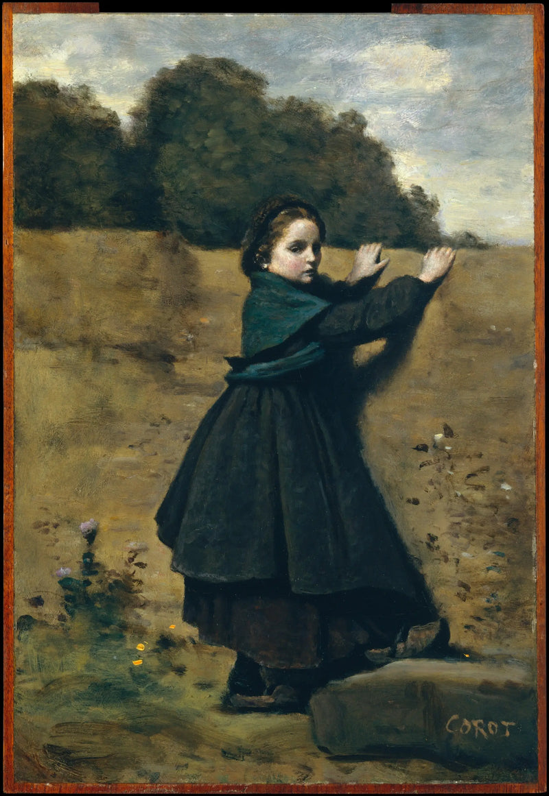 The Curious Little Girl - Jean-Baptiste Camille Corot