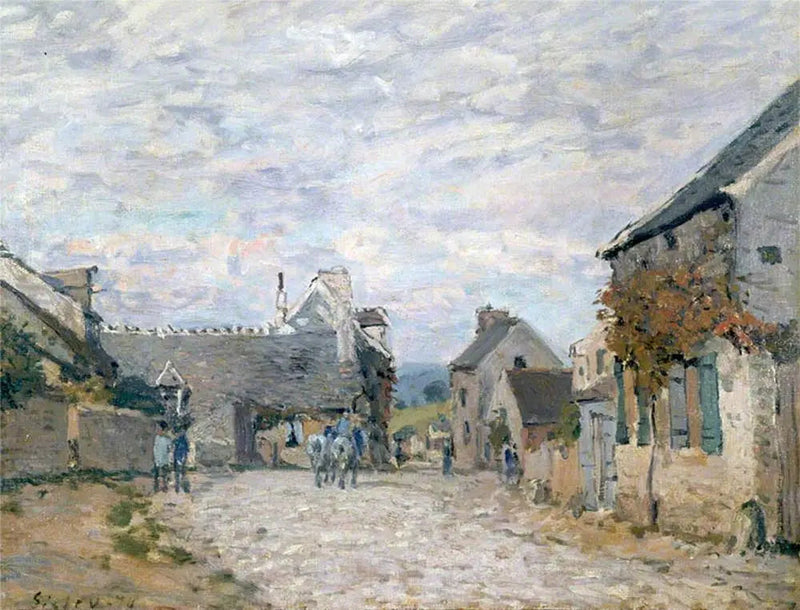 The Small Square, the Village Street - Alfred Sisley