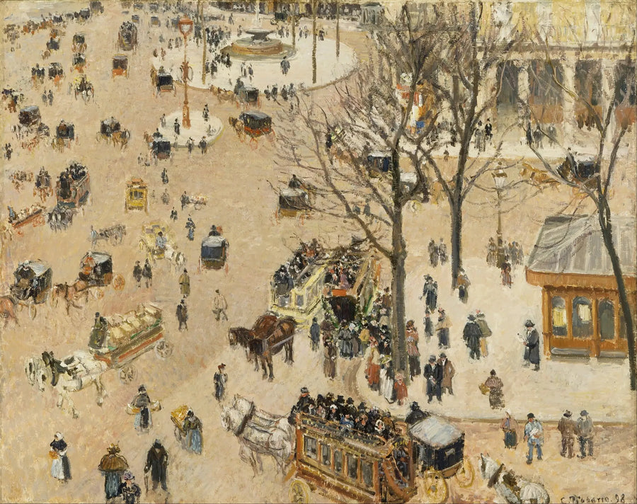 The Theater Square English - Camille Pissarro