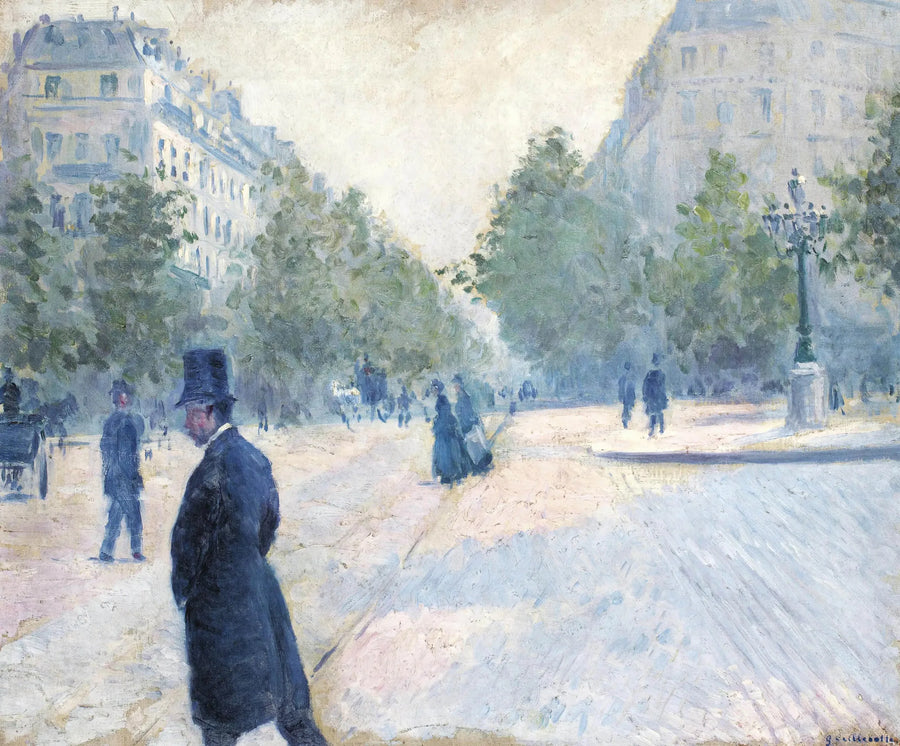 The Place Saint-Augustin, Misty Weather - Gustave Caillebotte