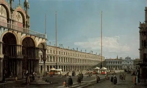 La place Saint-Marc, Venice, view towards the Procuratie Nuove and the church of San Geminiano from the Campo di San Basso - Canaletto