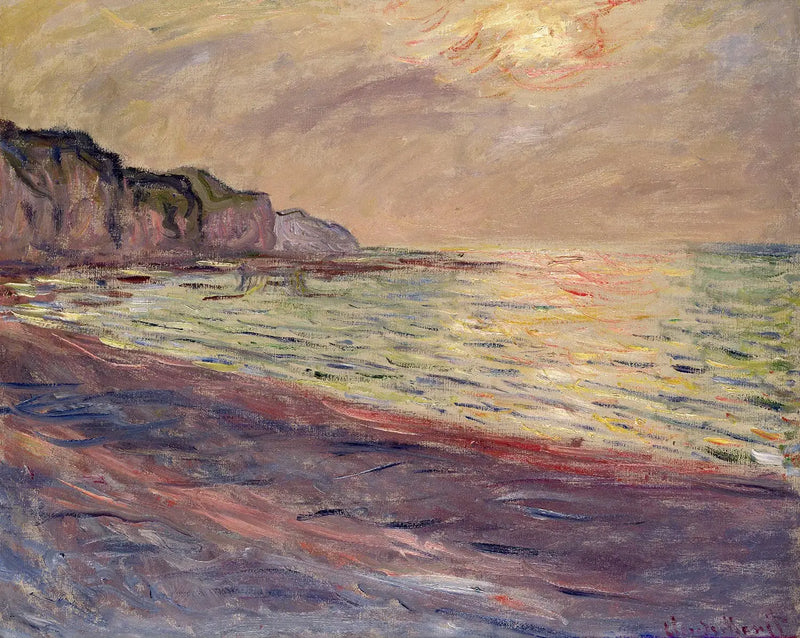 The Beach at Pourville, Sunset - Claude Monet