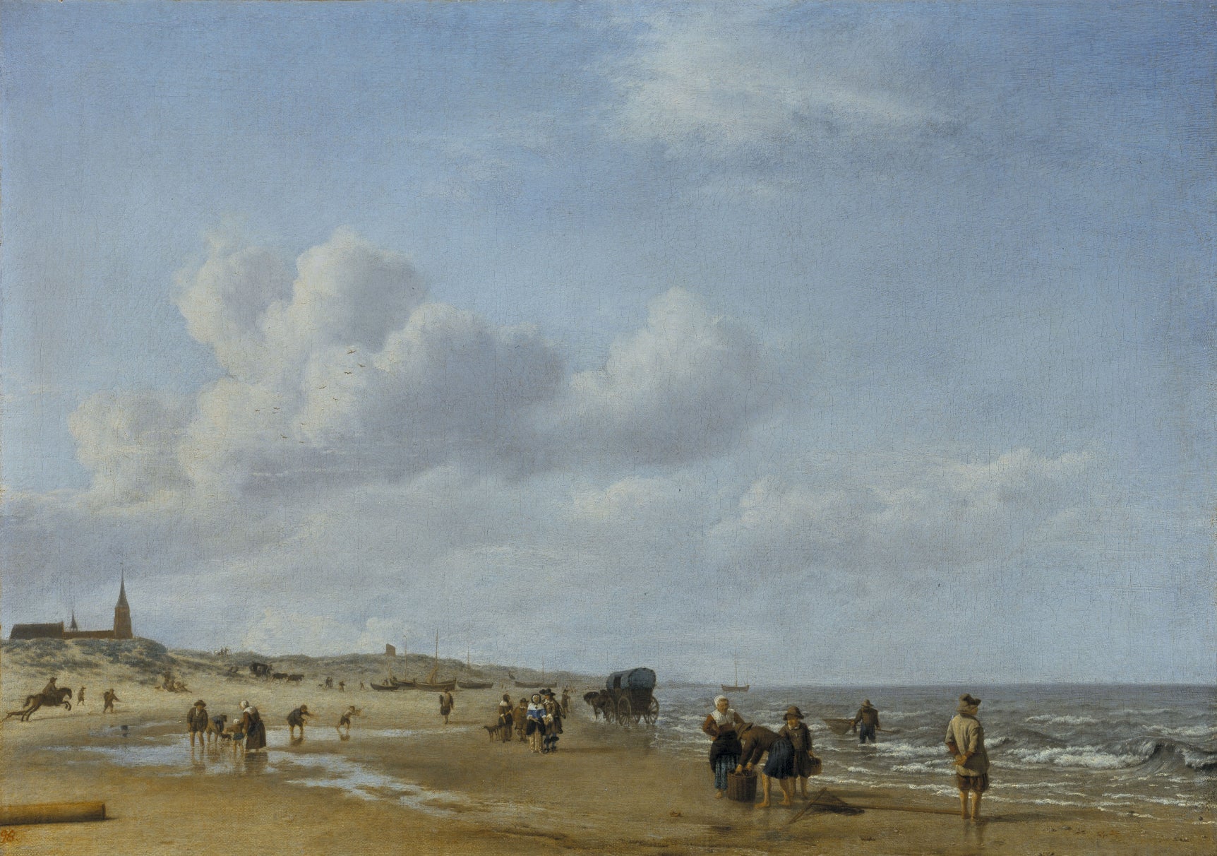 La Plage à Scheveningen - Adriaen van de Velde image 1 copie de tableau peinte à la main