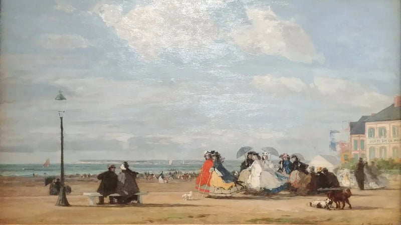 The Beach at Trouville - Empress Eugénie and Her Suite - Eugène Boudin
