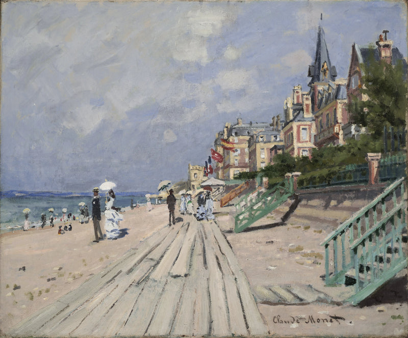 The Beach in Trouville W156 - Claude Monet