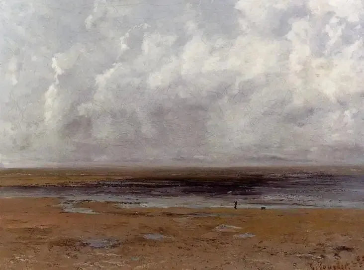 Trouville Beach at Low Tide - Gustave Courbet