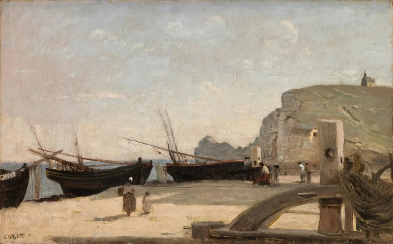 The Beach, Étretat - Jean-Baptiste Camille Corot
