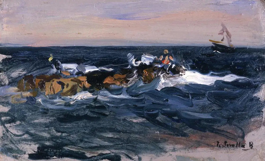 The Beach, Valencia (Oxen Pulling a Boat) - Joaquín Sorolla