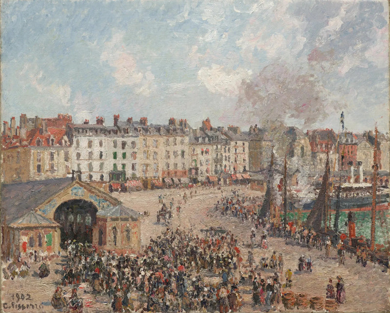 The Fish Market in Dieppe - Camille Pissarro