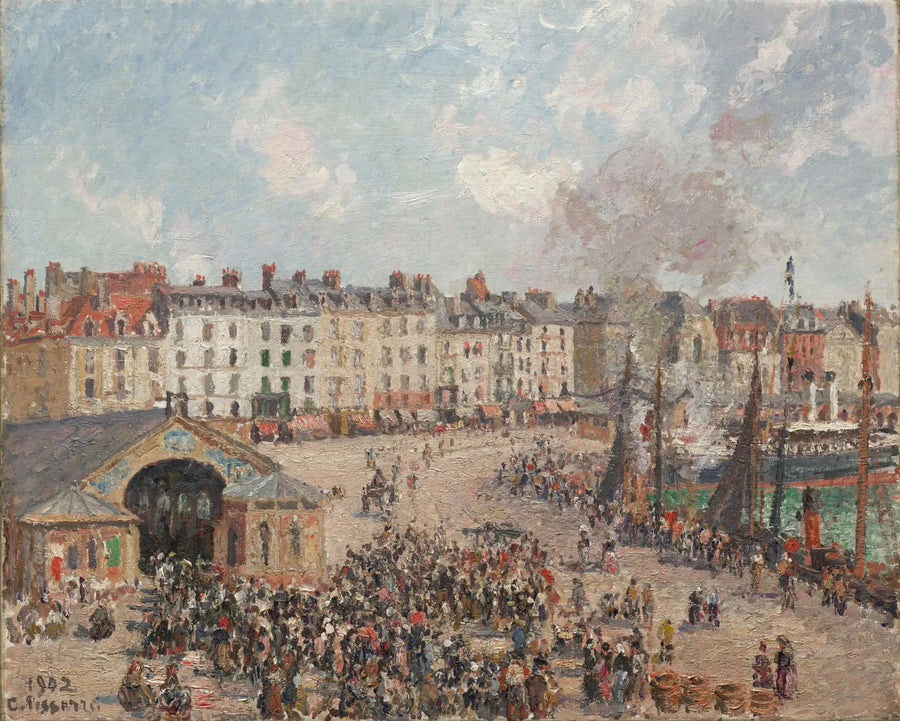 The Fish Market in Dieppe - Camille Pissarro