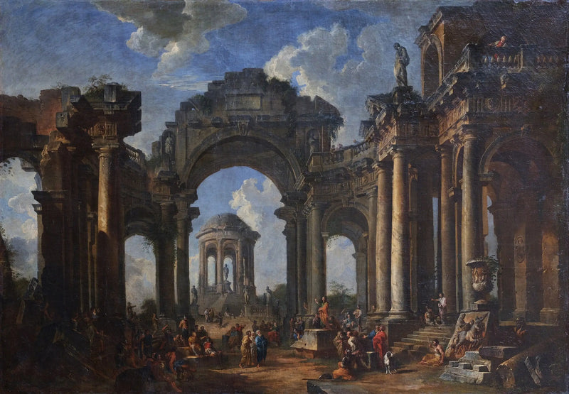 The Preaching of an Apostle in Dorian Architectural Ruins - Giovanni Paolo Panini