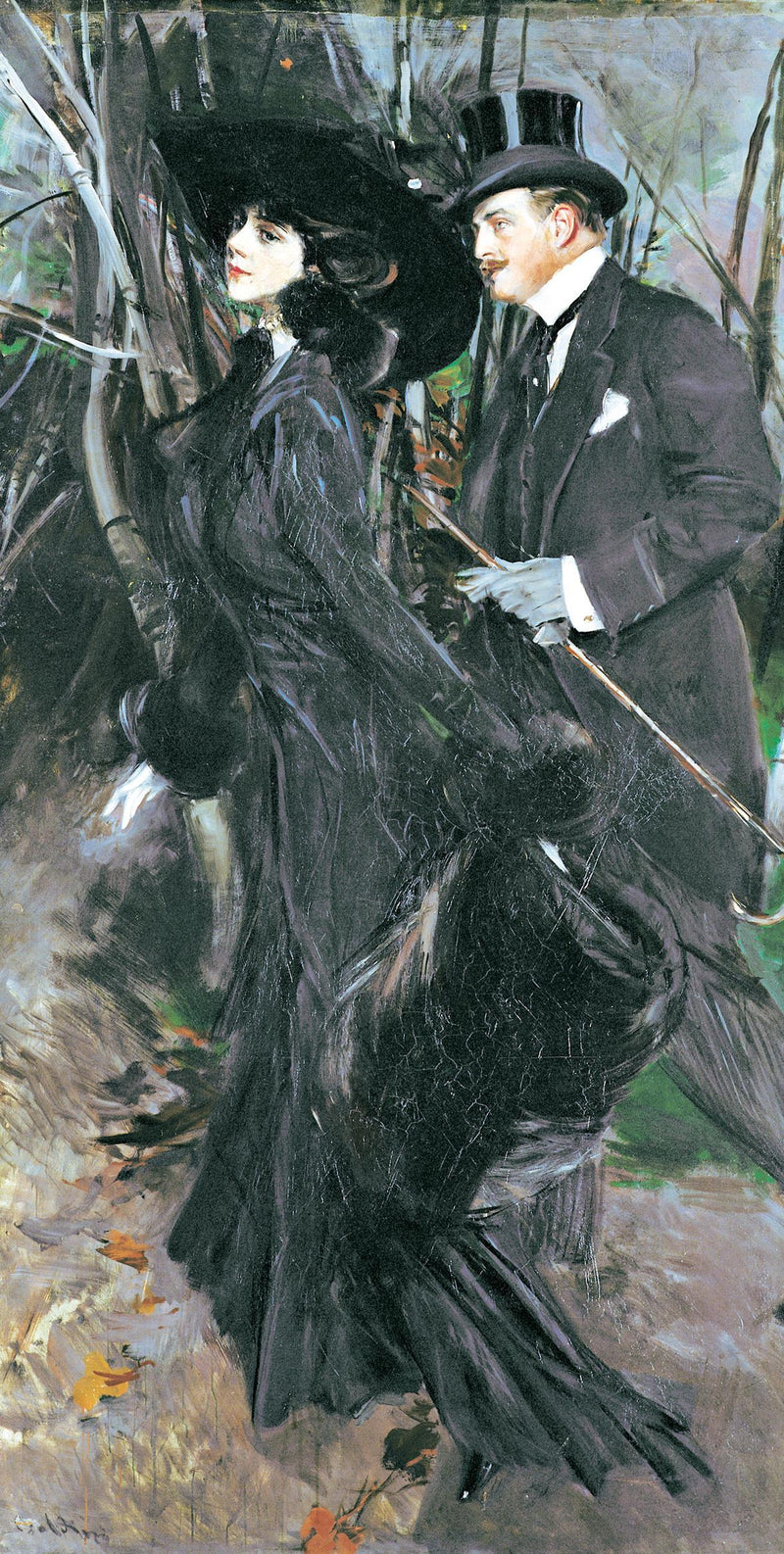 The Promenade in the Woods - Giovanni Boldini