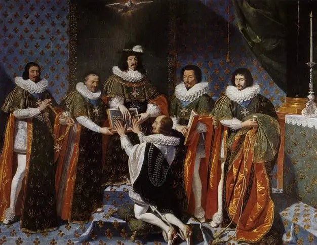 The Reception of the Duke of Longueville in the Order of the Holy Spirit by King Louis XIII in 1633 - Philippe de Champaigne