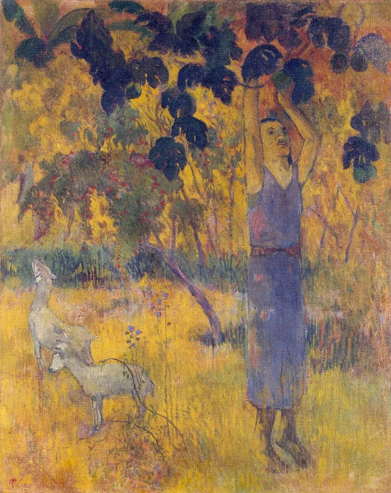The Harvest, or Man Gathering Fruits - Paul Gauguin