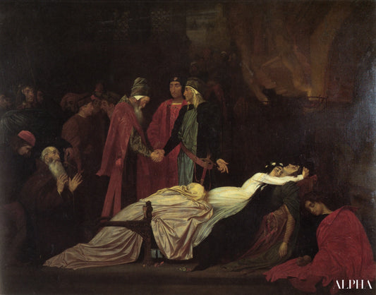 La réconciliation des Montague et Capulets sur les cadavres de Roméo et Juliette - Frederic Leighton Reproductions de