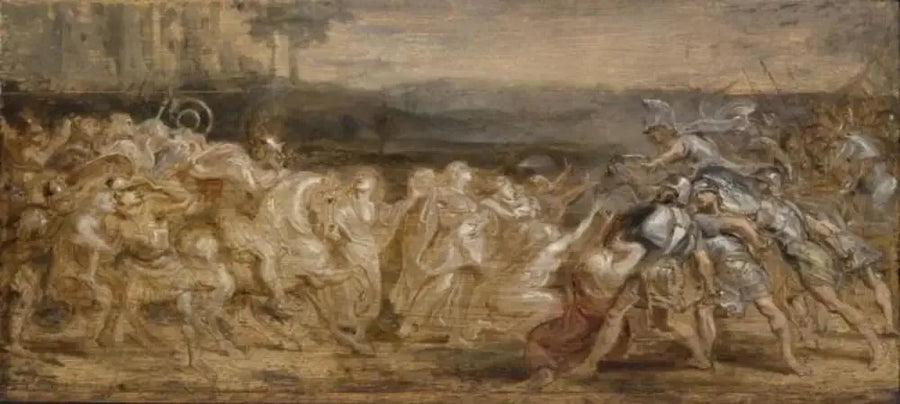 The Reconciliation of the Romans and the Sabines - Peter Paul Rubens
