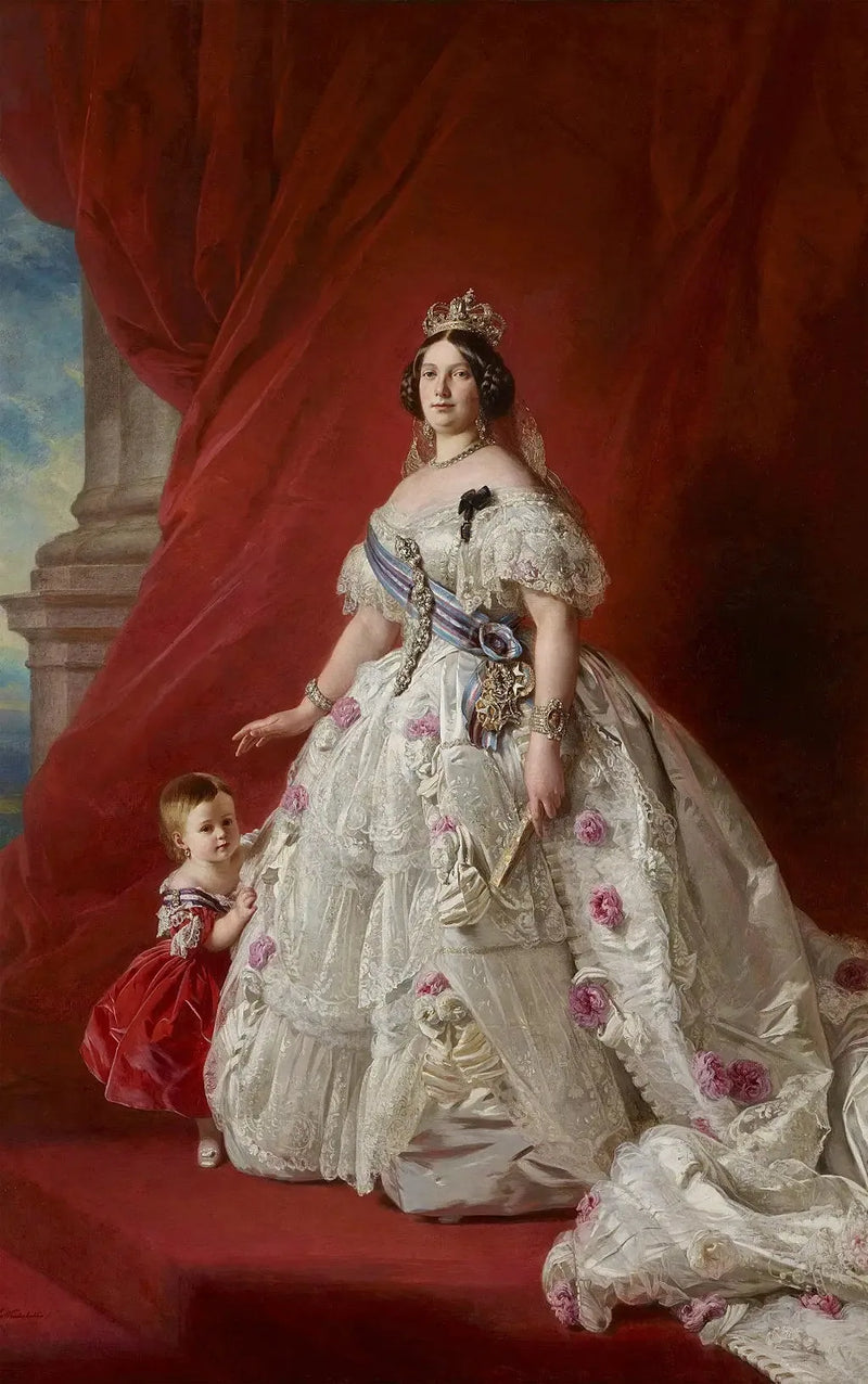 Queen Isabella II with the Princess of Asturias - Franz Xaver Winterhalter
