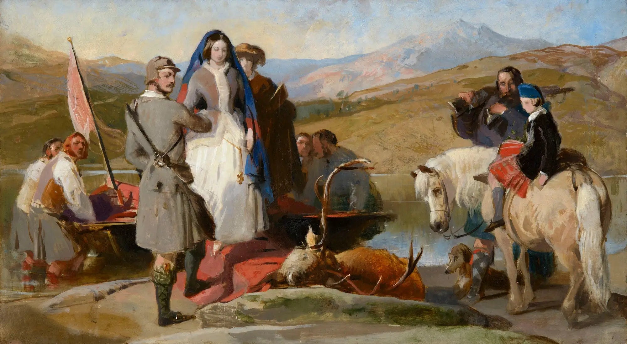 La reine Victoria débarque au Loch Muick - Edwin Henry Landseer - Alpha Reproduction
