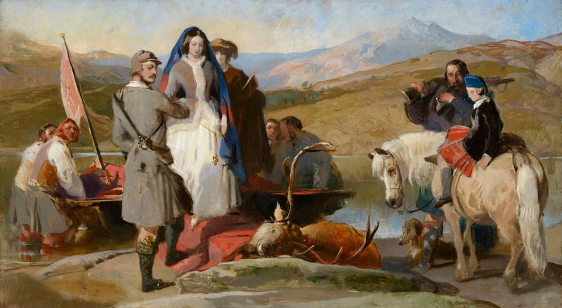 Queen Victoria débarque au Loch Muick - Edwin Henry Landseer